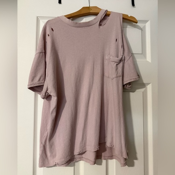 We The Free Tops - We The Free Rubi Lilac Distressed Short Sleeve Tee by Free People